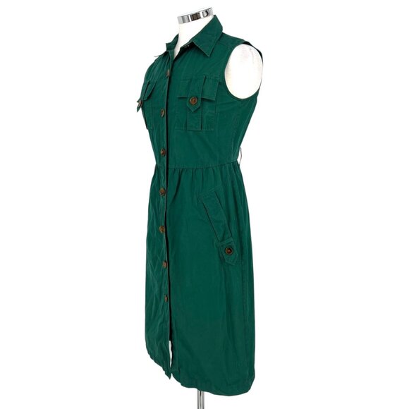 Derek Lam Kelly Utility Shirt Knee Length Dress Green Size 4 - Picture 6 of 13